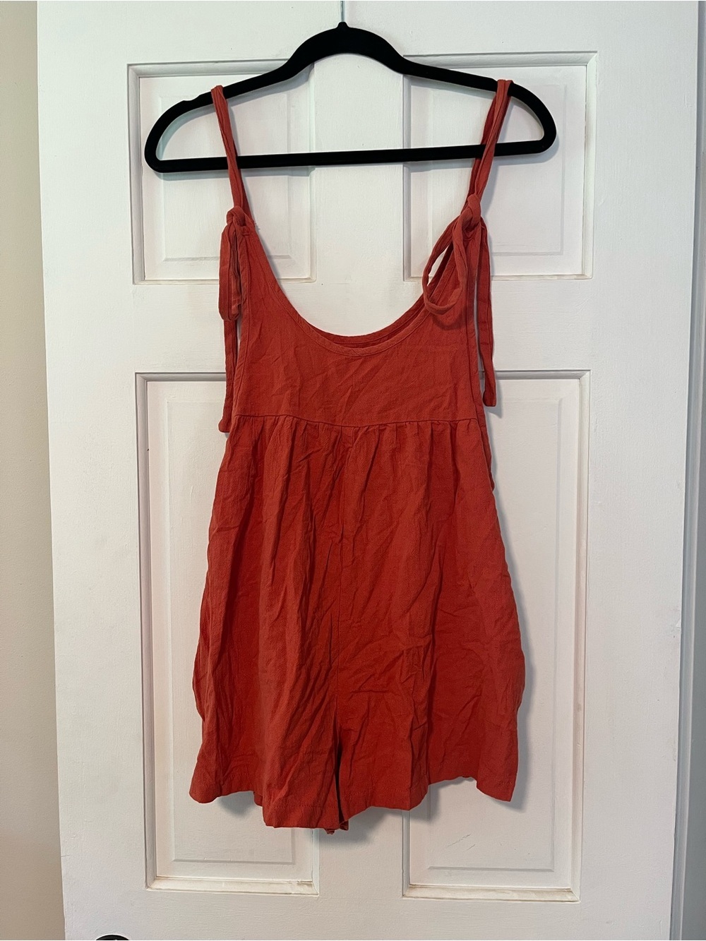 Orange Sleeveless Spaghetti Strap Romper